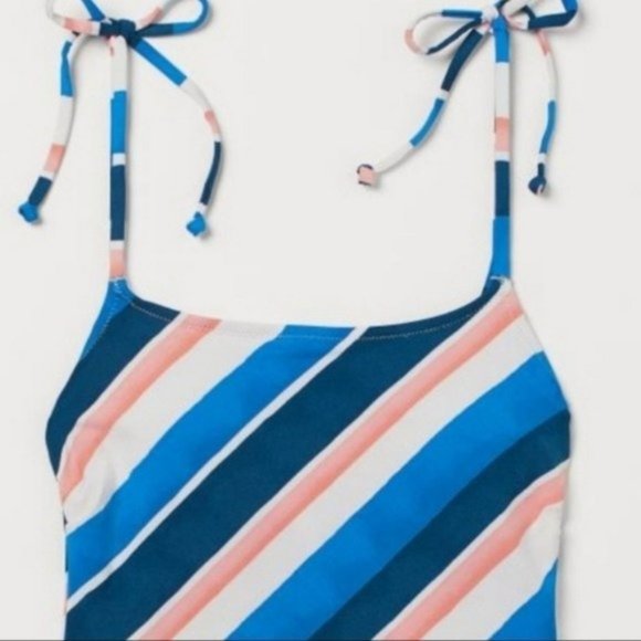 Lemlem x H&M Blue White and Orange Swimsuit - Picture 2 of 3